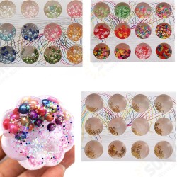 12PCS/Set Handmade Slime DIY Material Colorful Beads Fruit Slice Soft Ceramic Granules Pearl Powder 12PCS/Set Handmade Slime DIY Material Colorful Beads Fruit Slice Soft Ceramic Granules Pearl Powder