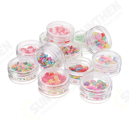 12PCS/Set Handmade Slime DIY Material Colorful Beads Fruit Slice Soft Ceramic Granules Pearl Powder