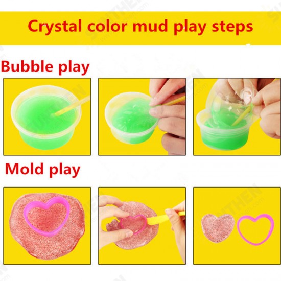 24PCS Colorful Crystal Mud Non Toxic Slime Mud Toys Pinata Luminous Ramen Soil DIY Environmental Toy