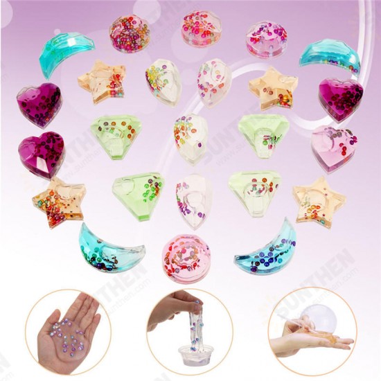 24Pcs Clear Pearl Crystal Mud Slime Plasticine Jelly Clay DIY Relief Stress Toys