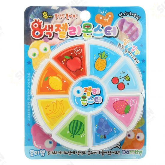 3D Fruit Slime 8 Colors DIY Crystal Jelly Clay Rubber Mud Intelligent Hand Gum Plasticine Toy Gift