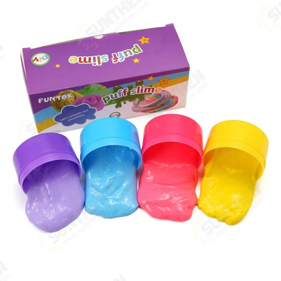 4PCS Colorful Mud Non Toxic Puff Slime DIY Environmental Toy