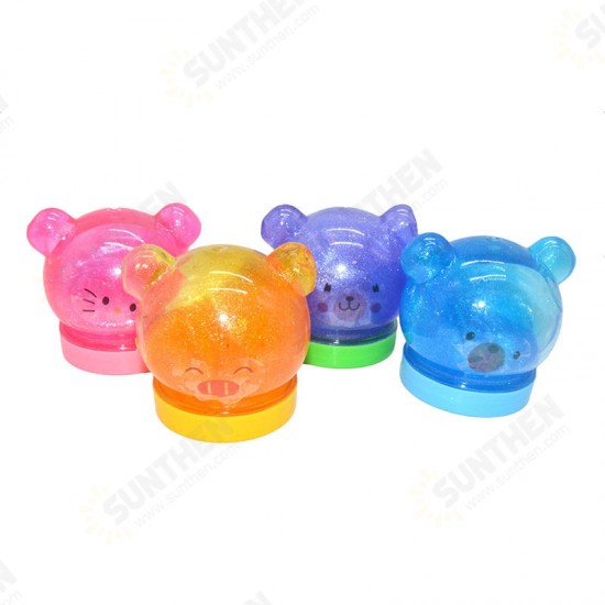 4PCS Cute Animals Slime 6.5cm Random DIY Crystal Clay Rubber Mud Plasticine Toy Gift