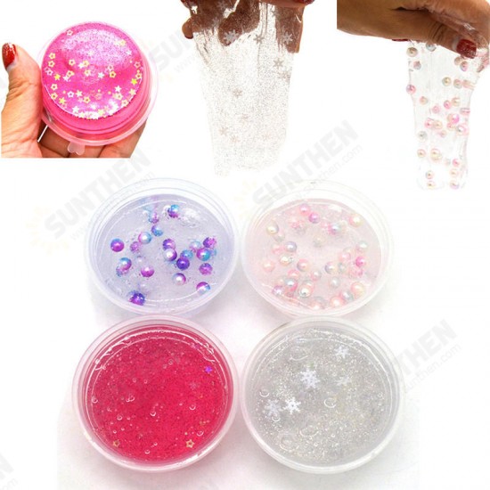 4PCS Slime Pearl Star Glitter Simulated Crystal Mud Jelly Plasticine Stress Relief Gift Toy