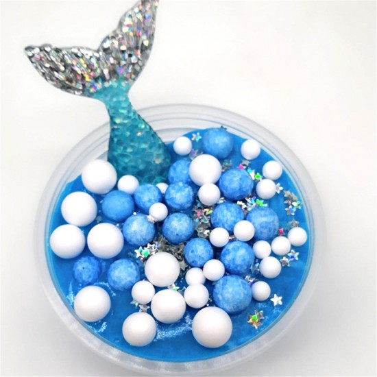 60ML Slime DIY Mermaid Cotton Mud Foam Ball Ocean Crystal Decompression Mud DIY Gift Toy