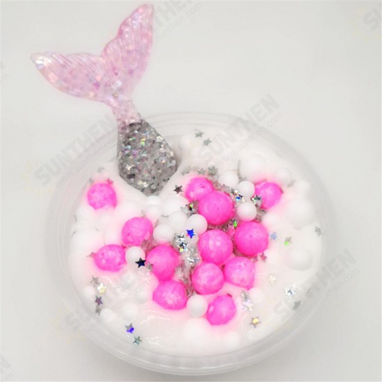 60ML Slime DIY Mermaid Cotton Mud Foam Ball Ocean Crystal Decompression Mud DIY Gift Toy