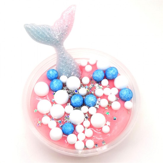 60ML Slime DIY Mermaid Cotton Mud Foam Ball Ocean Crystal Decompression Mud DIY Gift Toy