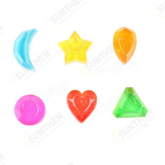 6PCS Crystal Slime Diamond Star Heart Moon Simulated Mud Jelly Plasticine Stress Relief Gift Toy