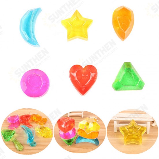 6PCS Crystal Slime Diamond Star Heart Moon Simulated Mud Jelly Plasticine Stress Relief Gift Toy