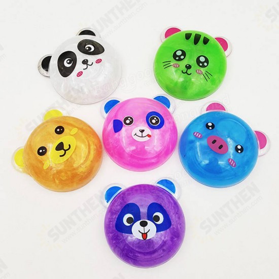 6PCS DIY Colorful Animals Slime 8cm Crystal Mud Putty Plasticine Blowing Bubble Toy Gift