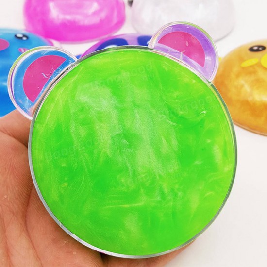 6PCS DIY Colorful Animals Slime 8cm Crystal Mud Putty Plasticine Blowing Bubble Toy Gift