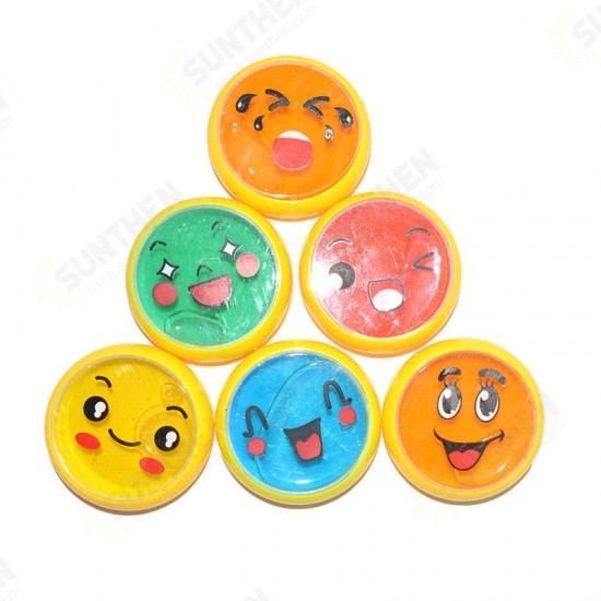 6PCS Emoji Face Slime 6cm DIY Crystal Clay Rubber Mud Intelligent Hand Gum Plasticine Toy Gift