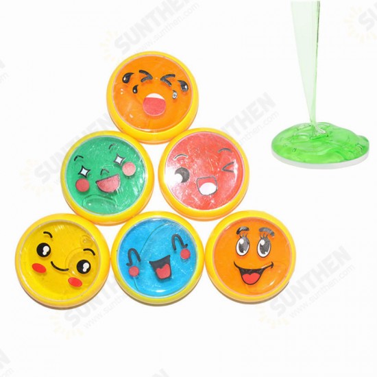 6PCS Emoji Face Slime 6cm DIY Crystal Clay Rubber Mud Intelligent Hand Gum Plasticine Toy Gift