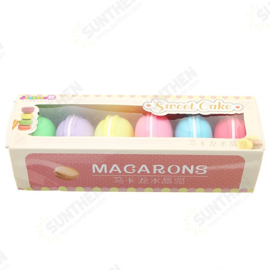 6PCS Macaron Slime Macaroon 5.5cm Crystal Clay Rubber Mud Intelligent Hand Gum Plasticine DIY Toy Gift