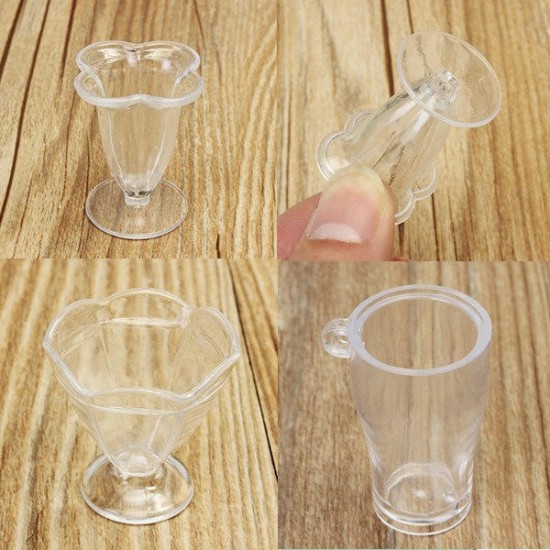 DIY Mini Cup Creamy Soil Sticks Goblets Sticky Minerals Mini Transparent Plastic Cooking