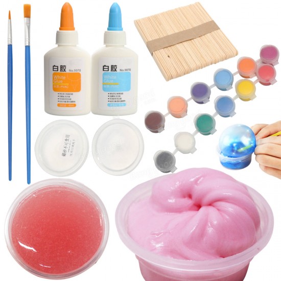 DIY Slime Kit Crystal Fluffy Mud Kids Adult Stress Reliever Gloop Sensory Play Party Games Toy