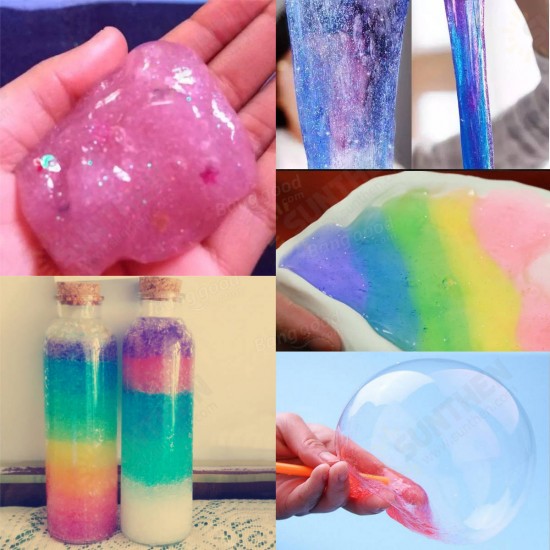 DIY Slime Kit Fluffy Crystal Borax Gliter Powder Glue Play Game Kids Toy Adults Stress Reliever Gift