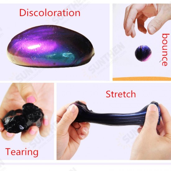 DIY Slime Polymer Colorful Bounce Mud Visual Chameleon Non-Magnetic Rubber Mud Toy