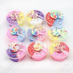 DIY Three Color Slime Lollipop Snowflake Mud Cotton Star Decompression Stress Reliever Toy 60ml DIY Three Color Slime Lollipop Snowflake Mud Cotton Star Decompression Stress Reliever Toy 60ml