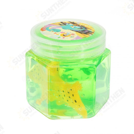 Dinosaur Animal Crystal Mud Hex Bottle Transparent Slime DIY 5.5cm*5.7cm Plasticine Toy Gift