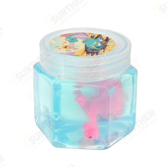 Dinosaur Animal Crystal Mud Hex Bottle Transparent Slime DIY 5.5cm*5.7cm Plasticine Toy Gift