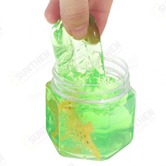 Dinosaur Animal Crystal Mud Hex Bottle Transparent Slime DIY 5.5cm*5.7cm Plasticine Toy Gift