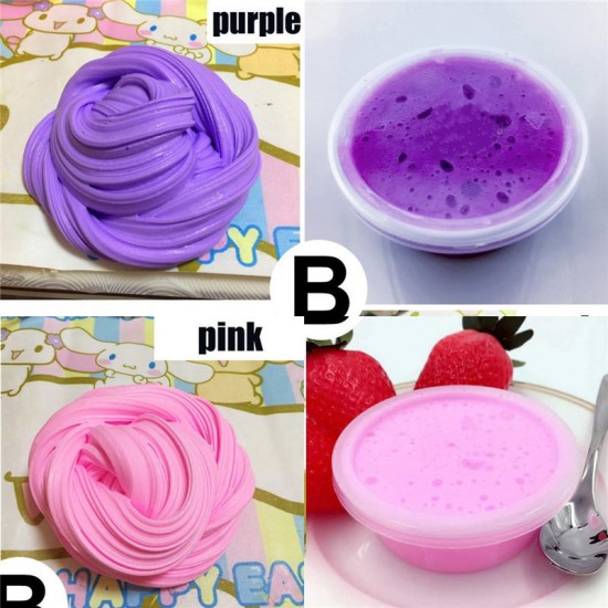 Pink Blue White Purple 60ml Bright Color DIY Hand Clay Slime Mud Toys
