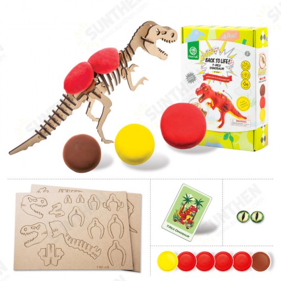 Clay Dinosaur Series 3D Puzzle Modeling Clay Children's Manual DIY Rubber Color Mud Toys