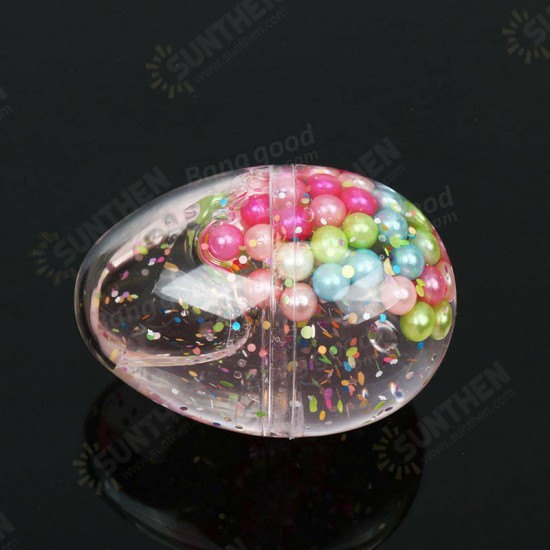 Slime Pearl Ball Simulated Egg Shape Bottle Crystal Mud Collection Stress Reliever Gift Decor Toy