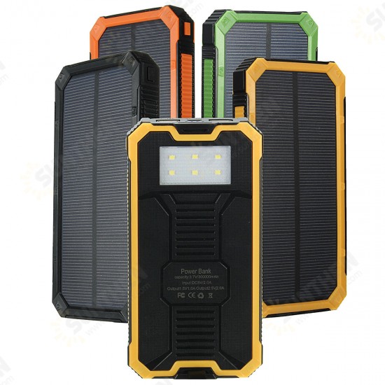 8000mAh Solar Waterproof Portable Charger Dual USB Battery Power Bank