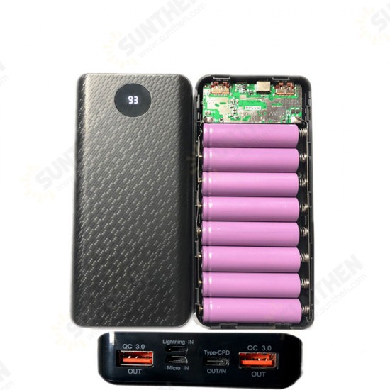 20000mAh 18W DIY Power Bank Case LCD Display For iPhone XS 11Pro Mi10 Note 9S POCO X2 Huawei P40 Pro 5G