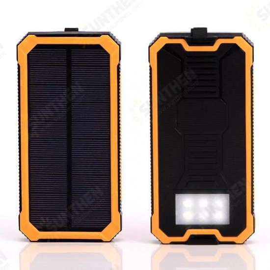 20000mAh DIY Large Capacity LED Light Solar Power Bank Case For iPhone X XS HUAWEI P30 Mate 30 5G Oneplus 7 Mi9 9Pro S10+ Note 10 5G