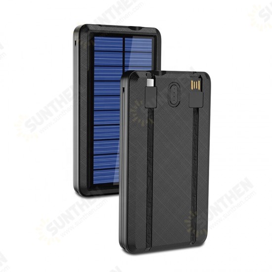 30000mAh Solar Panel Dual USB Waterproof Wireless Charger Power Bank with Type-C Micro USB Input for Samsung Galaxy S21 Note S20 ultra Huawei Mate40 P50 OnePlus 9 Pro