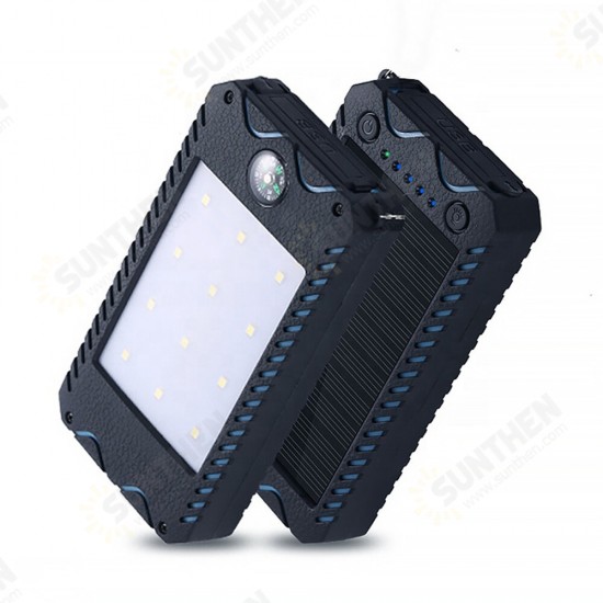 DIY 10000mAh LED Flashlight Portable Solar Fast Charging Power Bank Case For iPhone XS 11Pro Huawei P30 Pro Mate 30 S20 5G