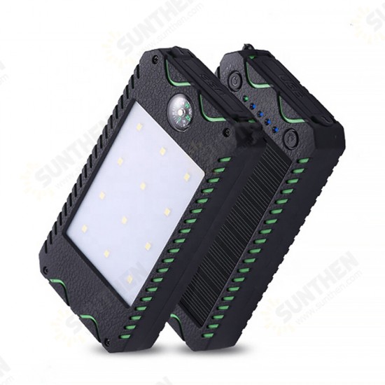 DIY 10000mAh LED Flashlight Portable Solar Fast Charging Power Bank Case For iPhone XS 11Pro Huawei P30 Pro Mate 30 S20 5G