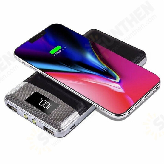 DIY Power Bank Case 10000mAh Wireless Charger LCD Digital Display Fast Charging Powerbank Kit For iPhone XS11Pro Mi10 Note 9S