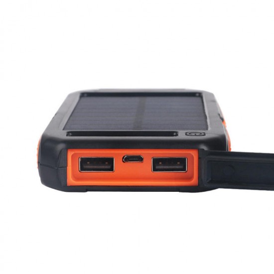LED Light 10000mAh Dual USB Water-Proof Dust-Proof Shock-Proof DIY Solar Power Bank Case Kit