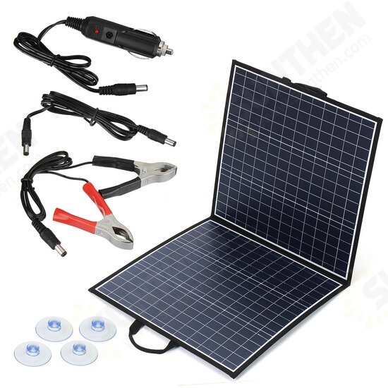 Portable Foldable 100W Solar Panel Charger USB Output For Outdoor Camping