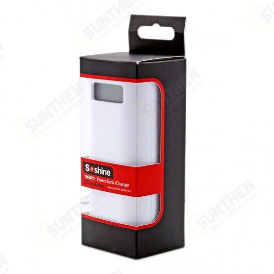 E4S LCD Display 2 Slot 18650 Li-ion Battery USB Battery Charger Power Bank for Mobile Phone