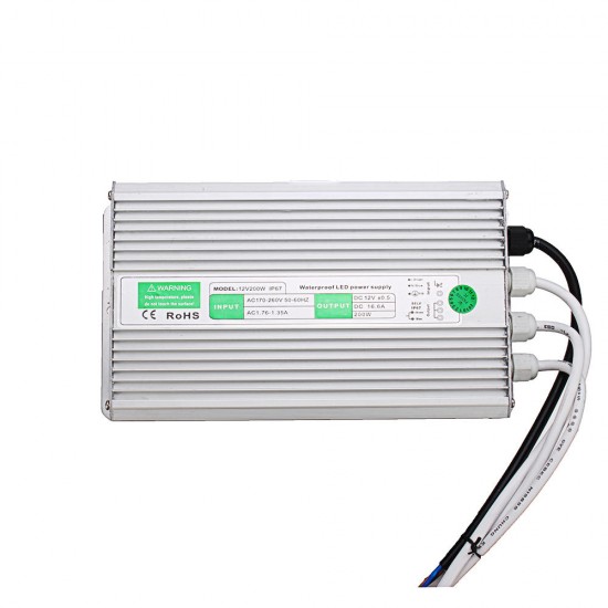 AC110V-240V to DC12V 200W Waterproof Switching Power Supply 235*126*52mm