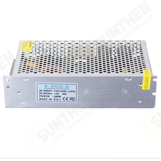 AC110V/220V to DC5V 40A 200W Switching Power Supply 200*110*50mm