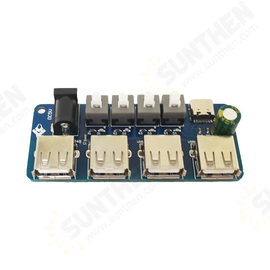 Power Expansion Module Button Control 5V 4-way USB Distribution Board Power Supply Hub Power Expansion Module Button Control 5V 4-way USB Distribution Board Power Supply Hub