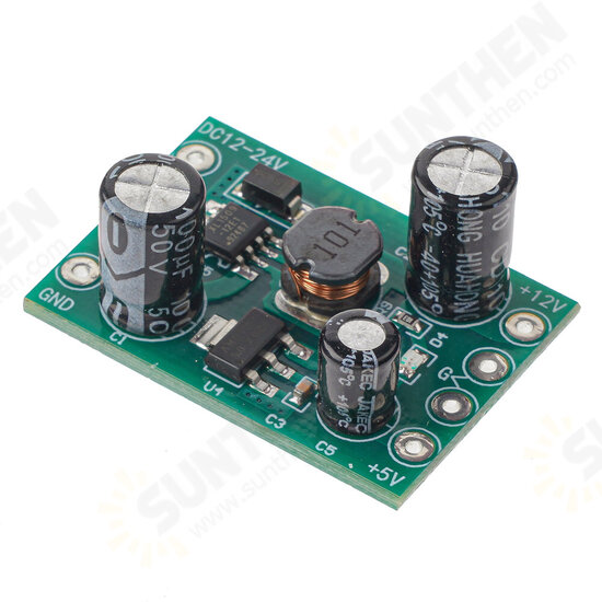 XH-M297 DC12-24V to DC12V 1A + 5V 0.1A DC-DC Non-isolated Switching Power Supply Module