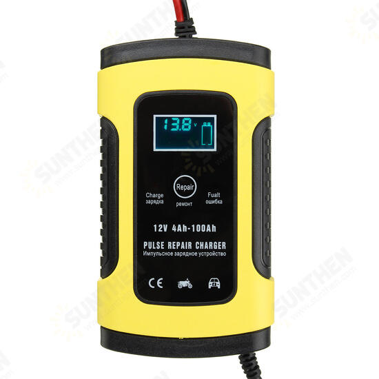 12V 5A Pulse Repair Charger with LCD Display Battery Charger Lead Acid AGM GEL WET Battery Charger