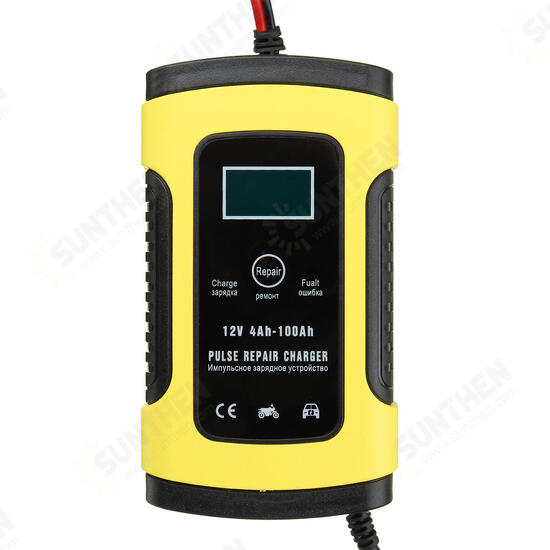 12V 5A Pulse Repair Charger with LCD Display Battery Charger Lead Acid AGM GEL WET Battery Charger