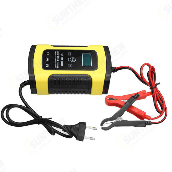 12V 5A Pulse Repair Charger with LCD Display Battery Charger Lead Acid AGM GEL WET Battery Charger