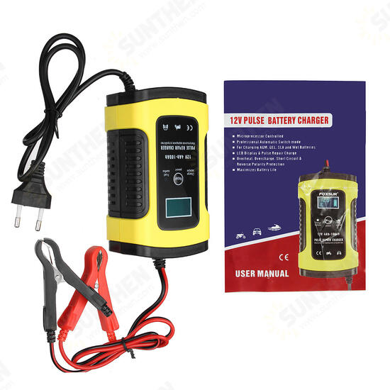 12V 5A Pulse Repair Charger with LCD Display Battery Charger Lead Acid AGM GEL WET Battery Charger 12V 5A Pulse Repair Charger with LCD Display Battery Charger Lead Acid AGM GEL WET Battery Charger