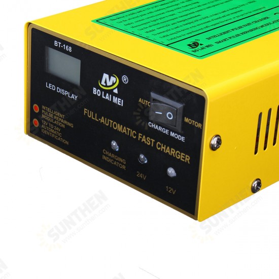 12V/24V 15A Auto Lead Acid Battery Charger Intelligent Pulse Repair LCD For Car Motorcycle 12V/24V 15A Auto Lead Acid Battery Charger Intelligent Pulse Repair LCD For Car Motorcycle