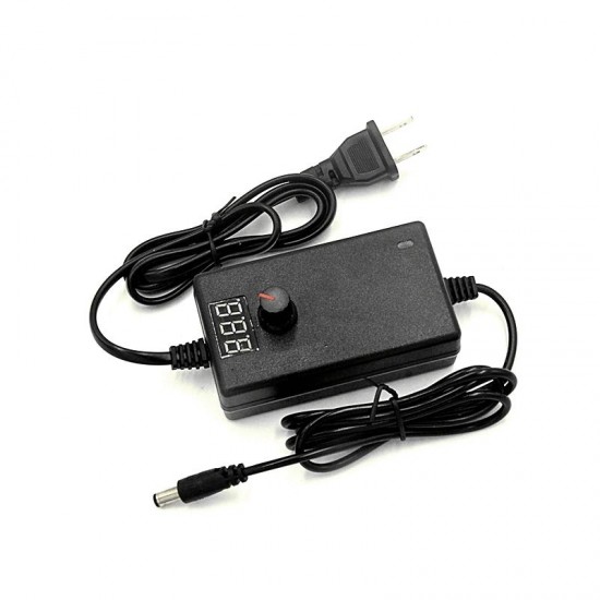 3-12V 3A Adjustable Power Adapter Stepless Speed Voltage Regulated Display Power Supply Adapter
