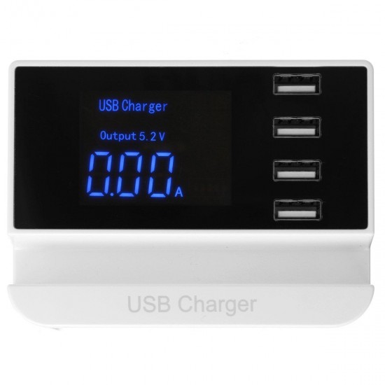 4 Port Smart USB Charger 5V 4A Charger Adapter LCD Display